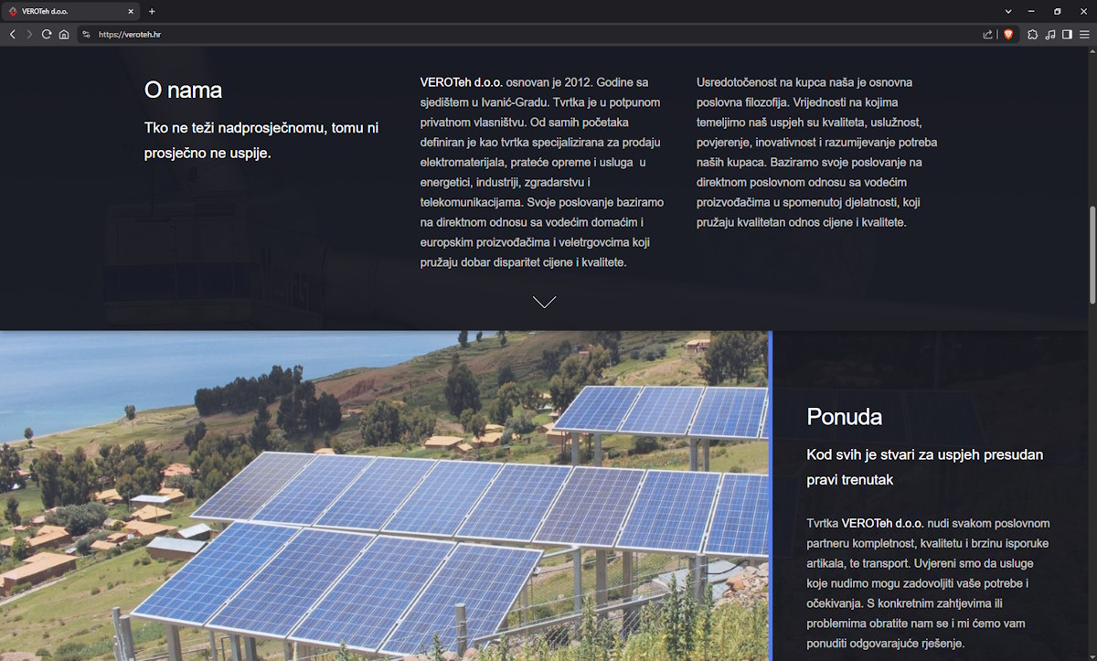 Veroteh d.o.o. website screenshot